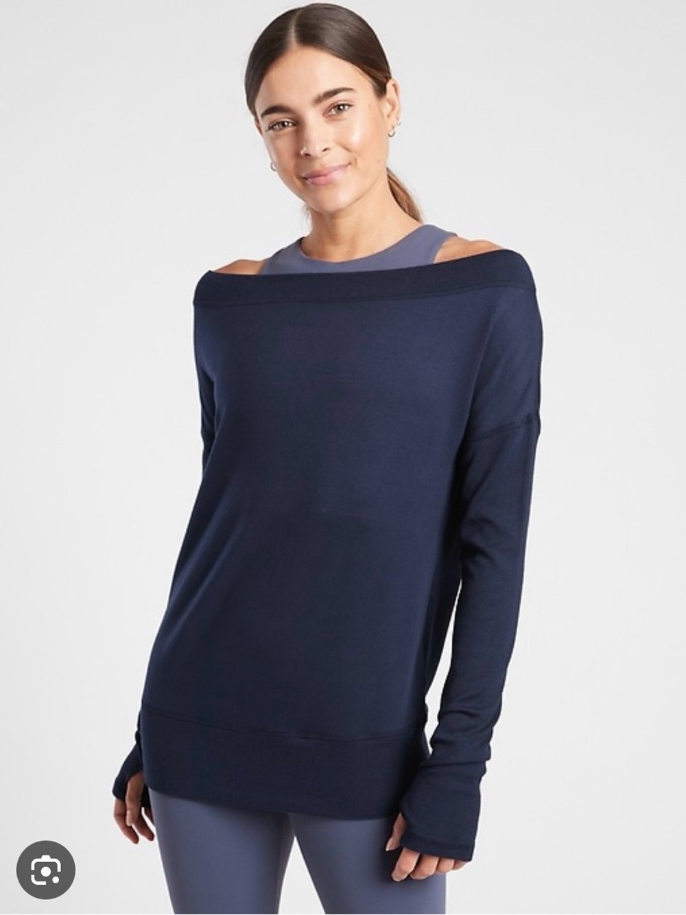 NWT Athleta Studio Barre Sweatshirt Navy, Large